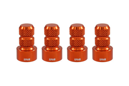 TPMS (TIRE PRESSURE MONITORING SYSTEM) KNURLED BILLET ALUMINUM AIR TIRE RIM WHEEL VALVE STEM CAP COVER KIT AVAILABLE IN MANY COLORS // PART # WVC002