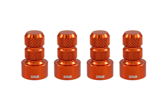 TPMS (TIRE PRESSURE MONITORING SYSTEM) KNURLED BILLET ALUMINUM AIR TIRE RIM WHEEL VALVE STEM CAP COVER KIT AVAILABLE IN MANY COLORS // PART # WVC002