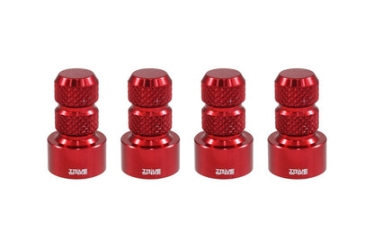 TPMS (TIRE PRESSURE MONITORING SYSTEM) KNURLED BILLET ALUMINUM AIR TIRE RIM WHEEL VALVE STEM CAP COVER KIT AVAILABLE IN MANY COLORS // PART # WVC002