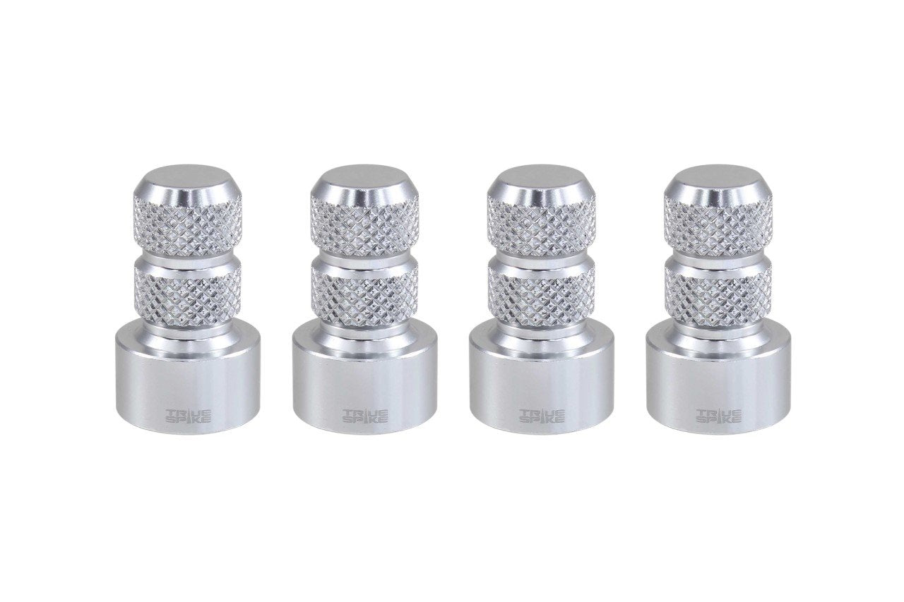 TPMS (TIRE PRESSURE MONITORING SYSTEM) KNURLED BILLET ALUMINUM AIR TIRE RIM WHEEL VALVE STEM CAP COVER KIT AVAILABLE IN MANY COLORS // PART # WVC002