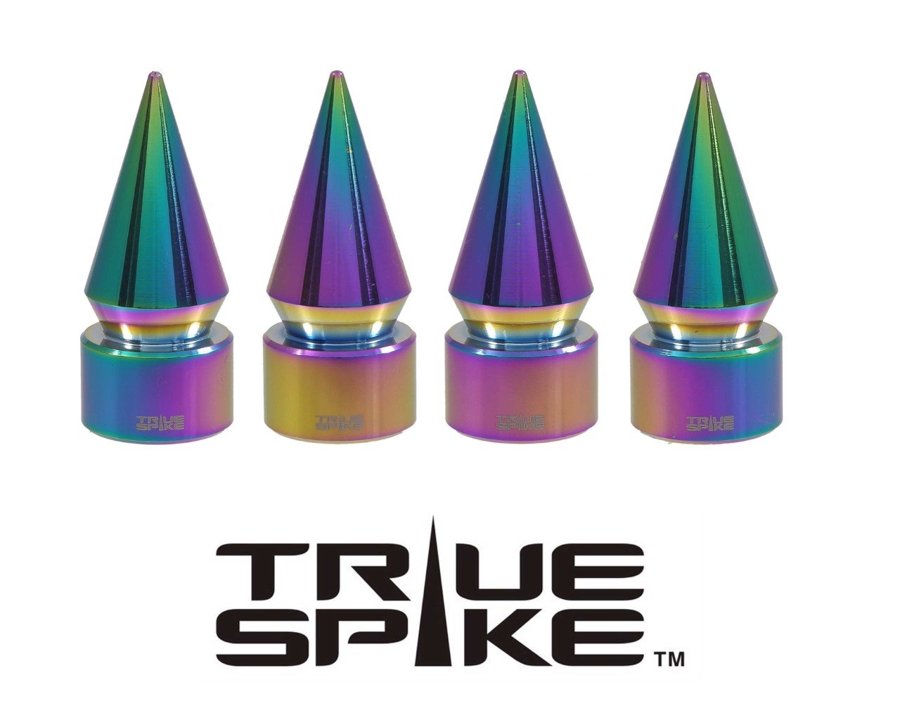TPMS (TIRE PRESSURE MONITORING SYSTEM) SPIKE BILLET ALUMINUM AIR TIRE RIM WHEEL VALVE STEM CAP COVER KIT AVAILABLE IN MANY COLORS // PART # WVC003