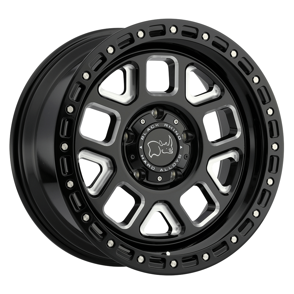 BLACK RHINO ALPINE 17X9.5 0 5X139.7 GLOSS BLACK W/ MILLED SPOKES