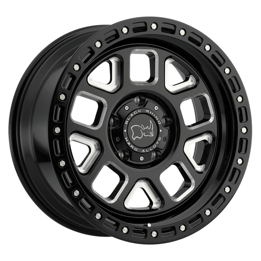 BLACK RHINO ALPINE 20X9.5 12 6X139.7 GLOSS BLACK W/ MILLED SPOKES