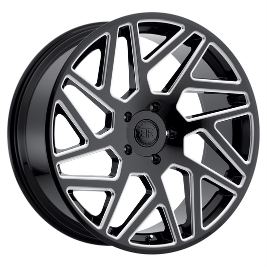 BLACK RHINO CYCLONE 22X9.5 20 5X139.7 GLOSS BLACK W/ MILLED SPOKES
