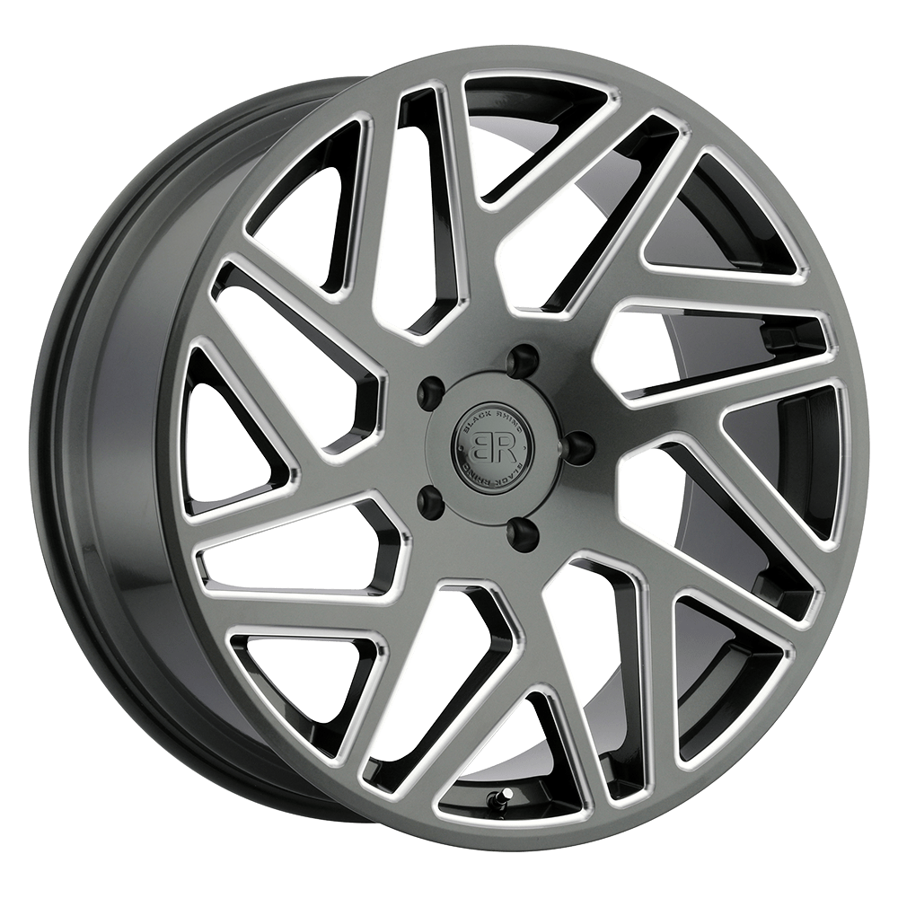 BLACK RHINO CYCLONE 22X9.5 30 5X127 GLOSS TITANIUM W/ MILLED SPOKES