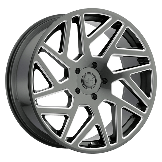 BLACK RHINO CYCLONE 22X9.5 20 5X139.7 GLOSS TITANIUM W/ MILLED SPOKES