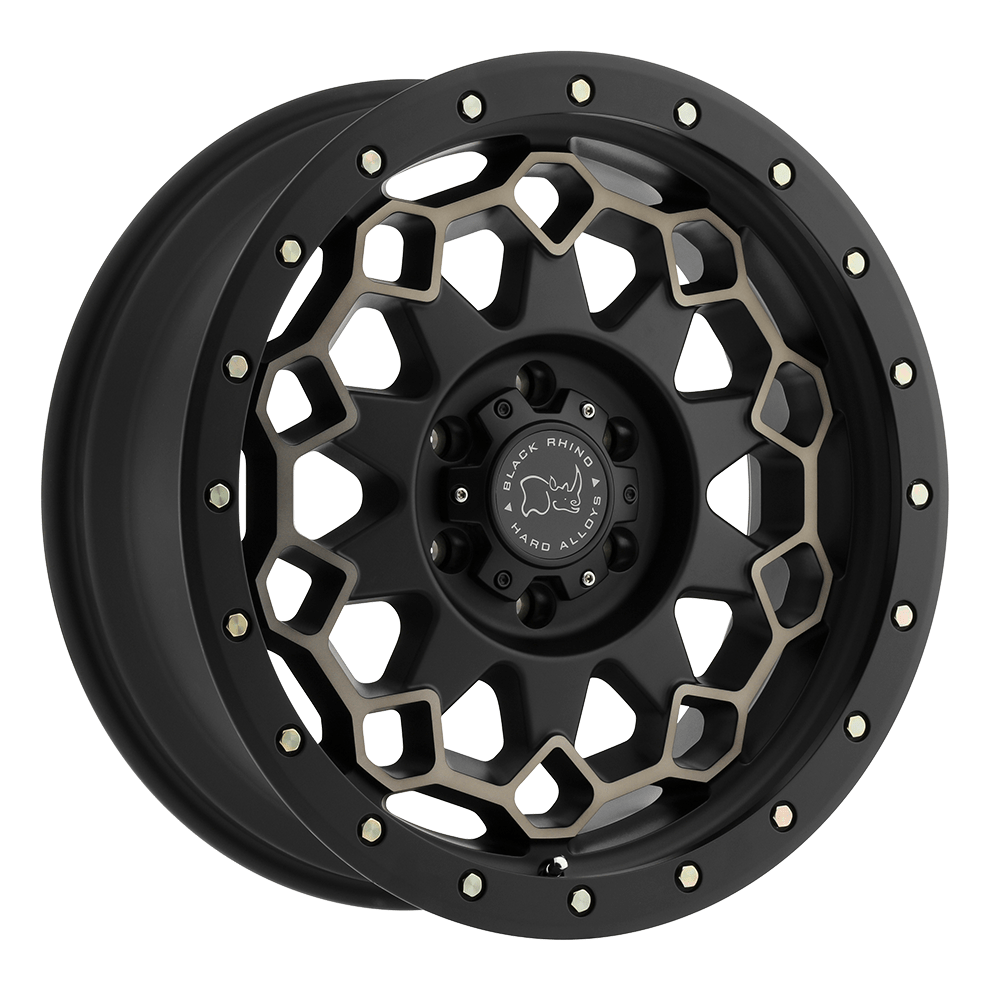 BLACK RHINO DIAMANTE 20X9 -12 6X139.7 MATTEBLACK W/ MACHINED FACE & DARK MATTE TINT