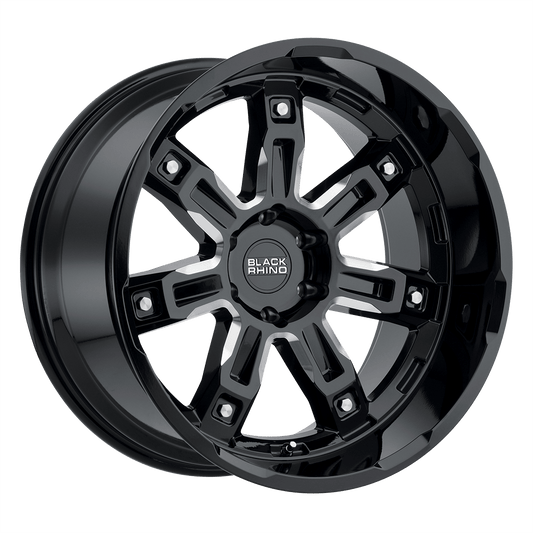 BLACK RHINO LOCKER 18X9.5 12 5X150 GLOSS BLACK W/ MILLED SPOKES