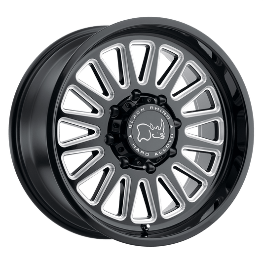 BLACK RHINO OCALA 17X9.5 12 8X180/8X7.1 GLOSS BLACK W/ MILLED SPOKES