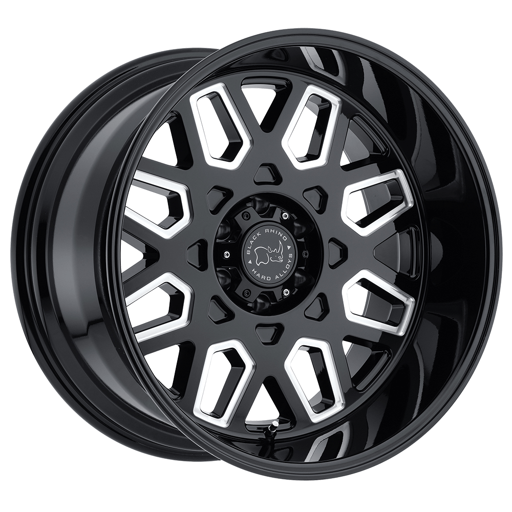 BLACK RHINO PREDATOR 20X12 -44 5X150 GLOSS BLACK W/ MILLED WINDOWS