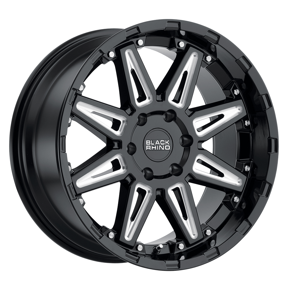BLACK RHINO RUSH 18X9.5 12 6X135 GLOSS BLACK W/ MILLED SPOKES