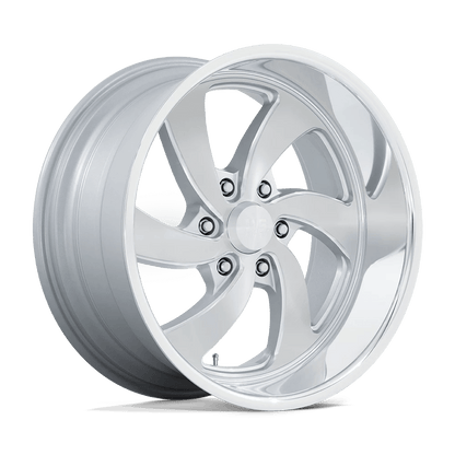US MAG 1PC U134 DESPERADO 20X9.5 1 6X139.7 SILVER BRUSHED FACE MILLED DIAMOND CUT MILLED C-BORE 90.7