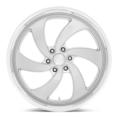 US MAG 1PC U134 DESPERADO 24X9 25 6X135 SILVER BRUSHED FACE MILLED DIAMOND CUT MILLED C-BORE 87.1