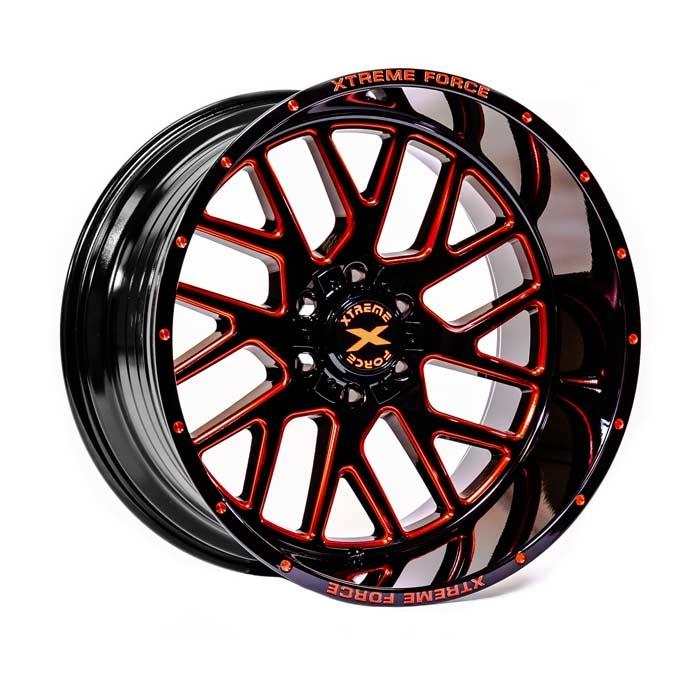 Xtreme Force XF-10 22x12 -51 6x139.7 (6x5.5)/6x135 Gloss Black with Re ...