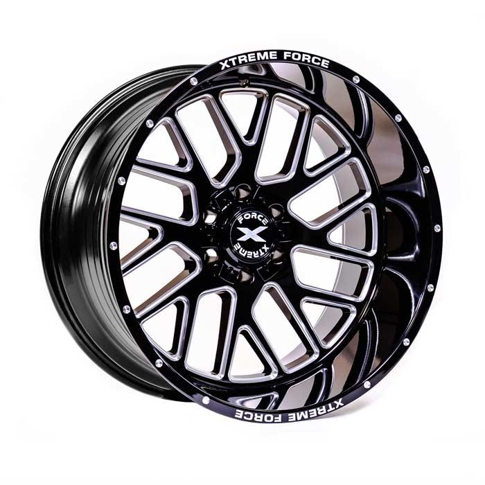 Xtreme Force XF-10 22x12 -51 6x139.7 (6x5.5) Black and Milled