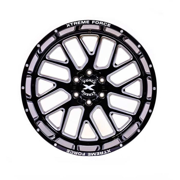 Xtreme Force XF-10 20x10 -25 6x139.7/6x135 (6x5.5/6x5.3) Black and Mil ...